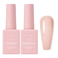 Makartt Rubber Base Gel & Top Coat Set for Nails,Nude Gel Base Coat and Top Coat Gel Nail Polish Kit