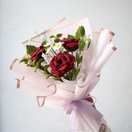 buket bunga mawar flanel artificialwisuda