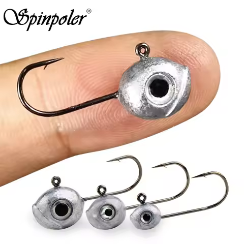 Spinpoler 0.7g 1.7g 3.5g Ultralight Rock Fish Jig Head For Anjing Drop Shot Worm Soft Lures Reaction