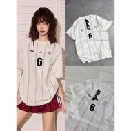 Women's Summer Plaid T-shirt with Number 6 Printed, Loose Sleeve T-shirt Cool Stretch Cotton Basic K