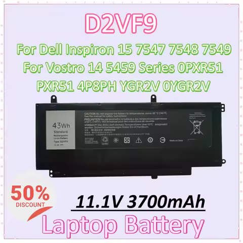 D2VF9 11.1V 3700mAh Laptop Battery for Dell Inspiron 15 7547 7548 7549 for Vostro 14 5459 Series 0PX