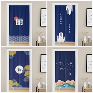 Japanese Style Door Curtain for Kitchen Dining Room Partition Room Curtain Velcro Tape No Nail Long Doorway Curtain Half Height