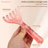 Tolongterm> Resin Scalp Massage Comb Bamboo Section Style Acupressure Meridian Therapy Hair Care Por