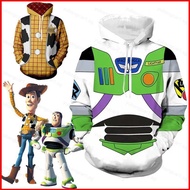 Disney Toy Story Buzz Lightyear Cowboy Sheriff Woody Hoodie Kids and Adults Cosplay Costume Pullover