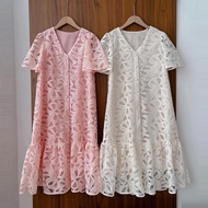 Váy bầu đầm bầu thiết kế ren hoa cao cấp form đuôi cá cực sang chảnh nhẹ nhàng