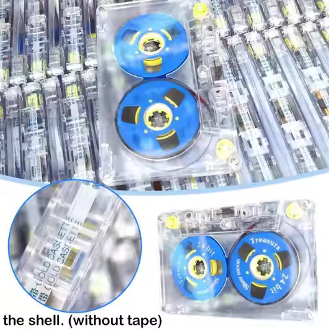 45 Minutes Transparent Blank Audio Cassette Tape Player No Pre-Recorded Tape Cassette Transparent Sm