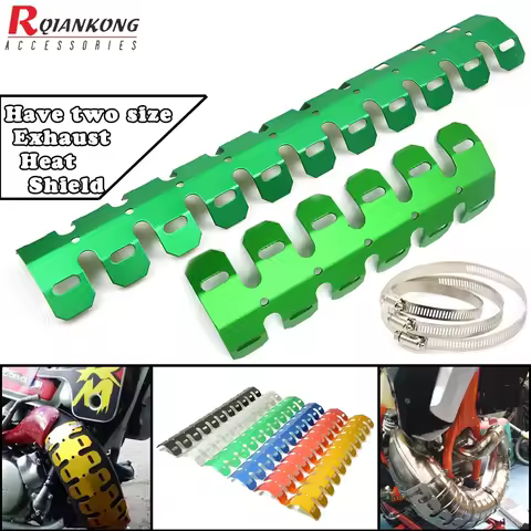 Motorcycle CNC Exhaust Muffler Pipe Leg Protector Dirt Bike Heat Shield Cover For Kawasaki KX250F KL