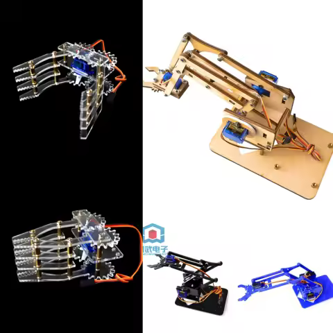 4 DOF Unassembly Acrylic Mechanical Arm Robot Manipulator Claw for Arduino Maker Learning DIY Kit Ro