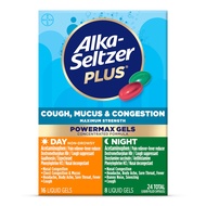 Alka-Seltzer Plus Maximum Strength, Cough Mucus & Congestion, Day+Night PowerMax Liquid Gels - Fast-