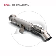 HMD Exhaust Manifold Downpipe for BMW X4 B58 G02 Car Accessories With Catalytic Converter Header Wit
