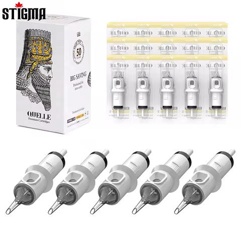 QUELLE 50PCS Cartridge Tattoo Needles RL RS RM Disposable Sterile Revolution Cartridge For Tattoos M