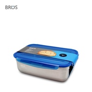 BROS Stainless Steel Container Click-In Rectangular (2800ml) | Food Safe Stainless Steel Container