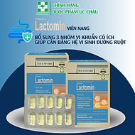 Men vi sinh LACTOMIN (viên nang) bổ sung 3 loại lợi khuẩn có ích được bao vi nang, hỗ trợ giảm tiêu 