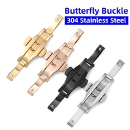 304 Stainless Steel Watch Clasp Butterfly Buckle Metal Watch Band Strap Folding Buckle Bracelet 5mm 