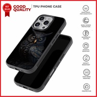 Case Casing iPhone 16 15 14 13 12 11 XR SE 4 Pro Max Mini Plus Owl AH0062 Custom N1
