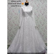 gaun pengantin muslimah syar'i gaun akad walimah wedding bisa muslimah
