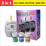 Alat Tes Gula darah Kolesterol Asam urat GCU Easy Touch