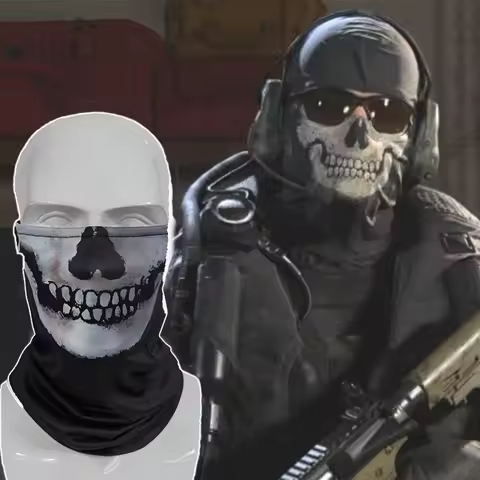 Unisex Ghost Print Skull Motorcycle Face Mask War Game Call Of Duty MWII 2022 COD Ghost Simon Riley 