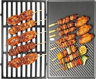 7637 Cast Iron Cooking Grate and Grill Plate Replacement for Weber Spirit I & II 200 Series, Spirit 