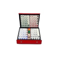 拉米 麻将牌 Rummy Rammy 120pcs 4 Player Mahjong Cinami Mahjong Full set White green 1.4cm X 2.7cm X 3.7cm