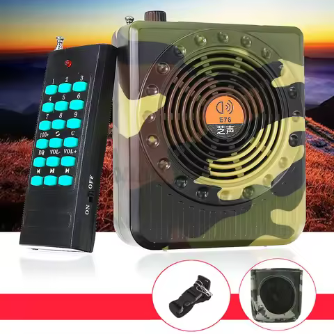 E76 Professional Small Size Sound Amplifiers Decoy Calling Speaker Hunt Tool Remote Remote Control A