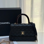 CHANEL Coco handle蜥蜴紋壓花手柄 - 小號黑金