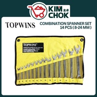 TOPWINS Combination Spanner Set 14pcs ( 8-24mm ) Combination Wrench Set