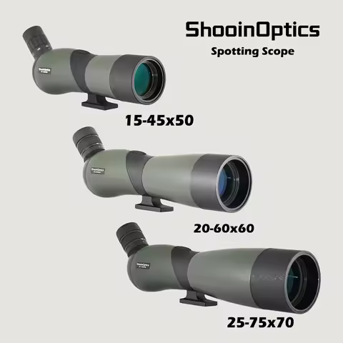 Shooin Optics Spotting Scope 15-45x50 20-60x60 25-75x70 Monocular Telescope For Bird Watching Huntin