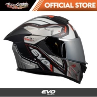 EVO GT-PRO INVICTUS BLACK (IRIDIUM SILVER LENS)  FULL FACE DUAL VISOR WITH FREE CLEAR LENS