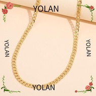 YOLANDAGOODS1 Gold Plated Necklace, Metal Gold Plated 18K Gold Necklace, Suddenly Rich 18K Gold Multiple Sizes Gold Plated Bracelet Man's