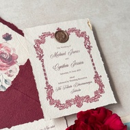 Keepsake Wedding Handmade – Custom Color Vintage Invitation (Can Be Purchased Individually)