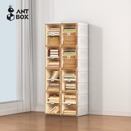 ANTBOX [local shipment] Bookshelf Book Display Cabinet Without Installation DIY Utility Shelf/Multipurpose Shelf Folding Installation Free Magnetic Suction Door Integration Framewo