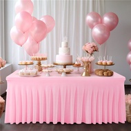 4ft/6ft/8ft Table Skirting Table cloth Cover Elastic Anti-Wrinkle Conference Reception Banquet Weddi