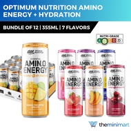 [Bundle of 4/12] Optimum Nutrition Amino Energy + Hydration Sparkling Drink 355ml  - Ready To Drink