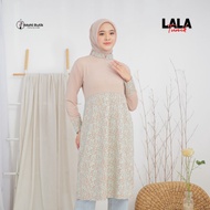 Imani Butik|Tunik Lala Fashion Muslim Wanita Bahan kaos Kombinasi batik Unik