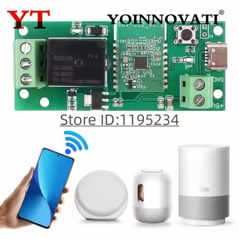 AC220V/DC5V-32V Pro 1 Channel Self-Locking Intelligent Wifi BT Relay Module 433Mhz Rf Remote Control
