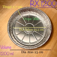 [Isi50] Aluminum Foil Cup Round 23 cm RX 1200 + Bestfresh Mica Lid Alufoil Round RX 1200 Best Fresh 