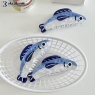 OKCATZONE Cute Sardine Hair Clip Non Slip Lightweight Acetate Hair Barrettes For Women Female Hair O