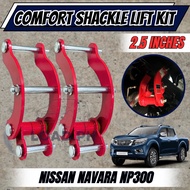 LD NISSAN NAVARA NP300 COMFORT SHACKLE 2.5INCH LIFT KIT SET RED (11735)