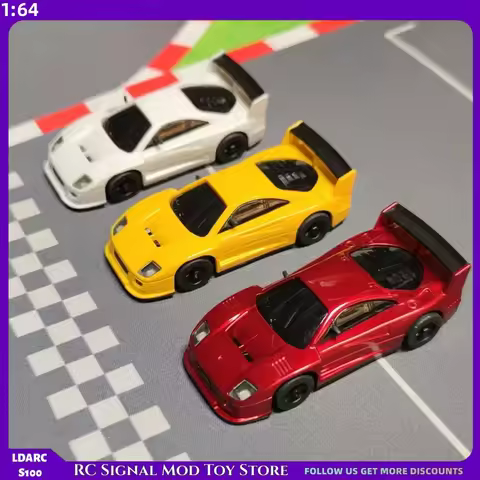 LDARC S100 1:64 Mini RC Drift Car RWD 2.4G 4CH Full Scale Steering Desktop Racing Car Ferrari F40 Si