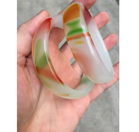 Three color bangle for women, jade bangle, color scheme bangle, jade bangle