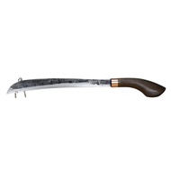 MY Parang RNTS12 12" Curved 5160 Carbon Steel Outdoor Parang Knife with Wooden Handle & Nylon Sheath