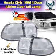 Honda Civic 1996 4 Door Tail Light ( Albino / Clear White ) Lens - EK/ SO4 / TAIL LAMP / Civic 1996 Lampu Belakang