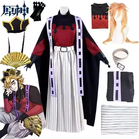 Demon Slayer Cosplay Doma Douma Cosplay Costume Wig Fan Sets Kimetsu No Yaiba Outfit Halloween Anime