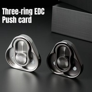 Triangle rotating turn card push card EDC three-ring snap coin snap player push ring coin push coin