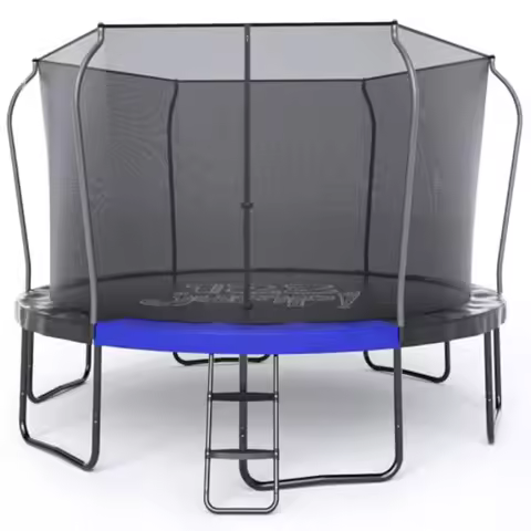 12FT Outdoor Trampoline with Enclosure and Ladder, Round Recreational Trampoline for Kids with ASTM