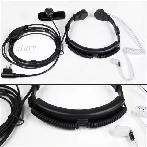 2-Pin Throat Microphone Mic Earpiece Headset PTT for Motorola Radio Walkie Talkie CP040 CP140 EP450 