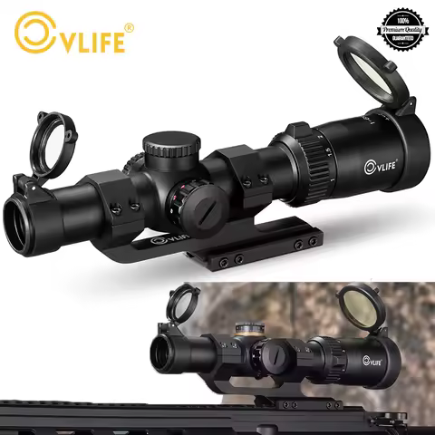 CVLIFE EagleFeather 1-6x24 LPVO Rifle Scope 5 Levels Red & Green Illumination Reticle Second Focal P