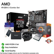 AMD RYZEN 3 3200G Processor + MSI A320M-A PRO AM4 mATX Motherboard + VERBATIM 256GB SATA SSD - AMD R