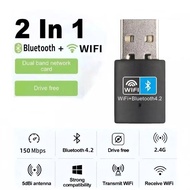 USB Bluetooth + WiFi transceiver 150Mbps 2.4GHz 2 in 1 RTL8723 for computers, laptops...
